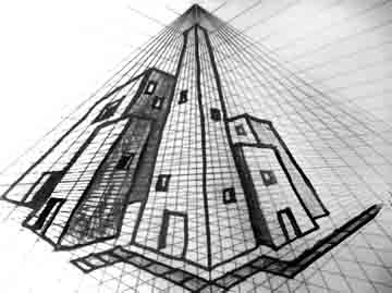 The Helpful Art Teacher: Three Point Perspective... Worm's Eye Vs. Bird's  Eye View
