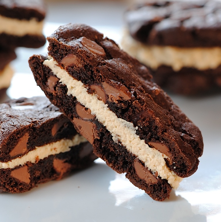 JULES FOOD... Double ChocolateEspresso Sandwich Cookies with Peanut