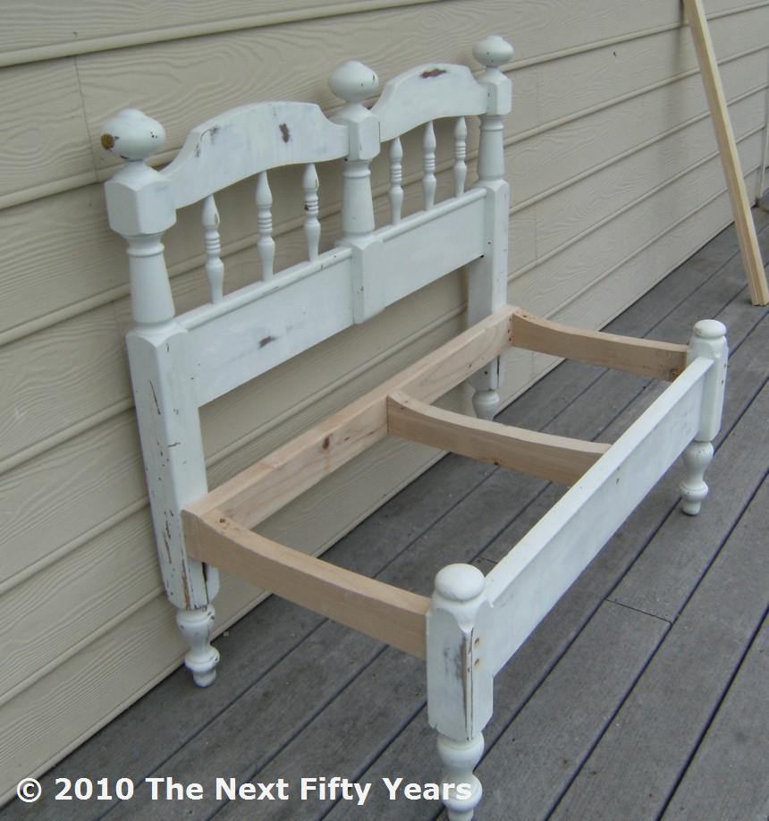Headboard To Bench Makeover, How To Make A Headboard And Footboard Into Bench Seat