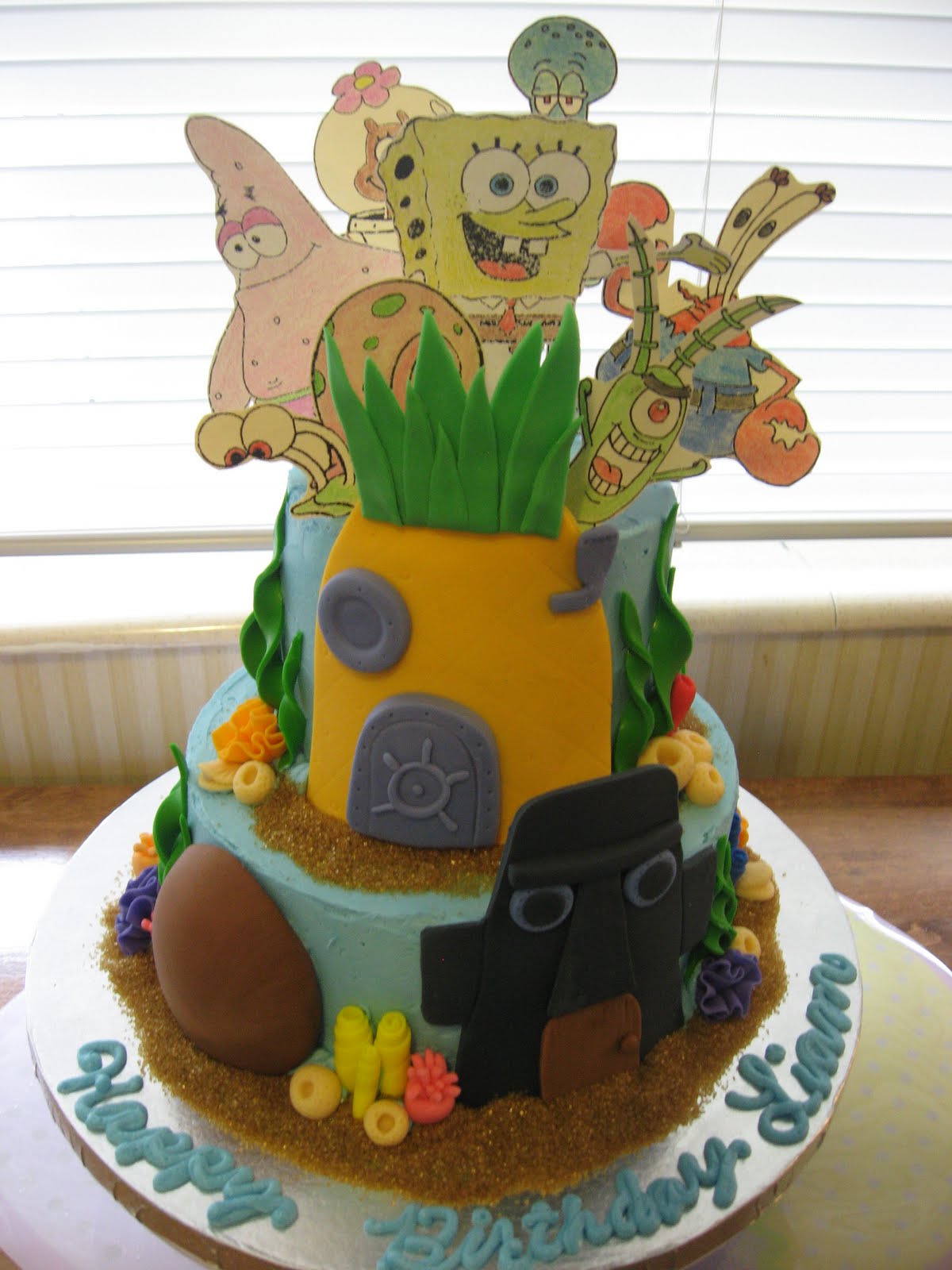 Sweetest Endeavors Sponge Bob Cake