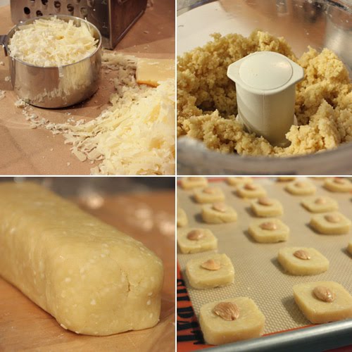 lisa is cooking Manchego Cheese Crackers with Marcona Almonds