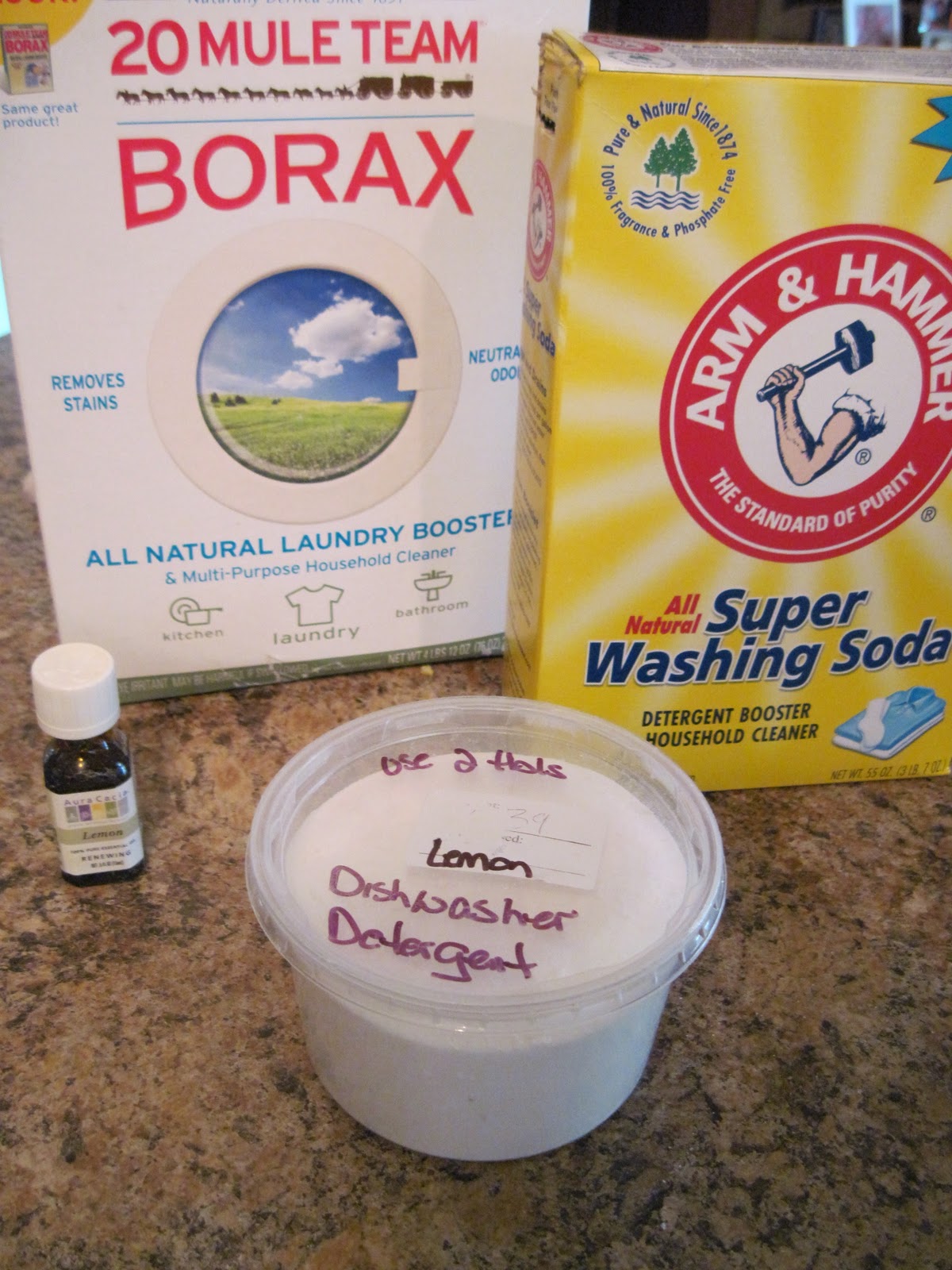 The Diapering Gourmet Homemade Dishwasher Detergent