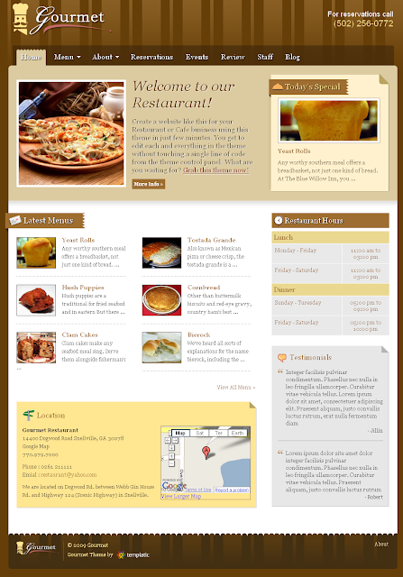 Gourmet and Restaurant Wordpress Theme by Templatic Free Download.