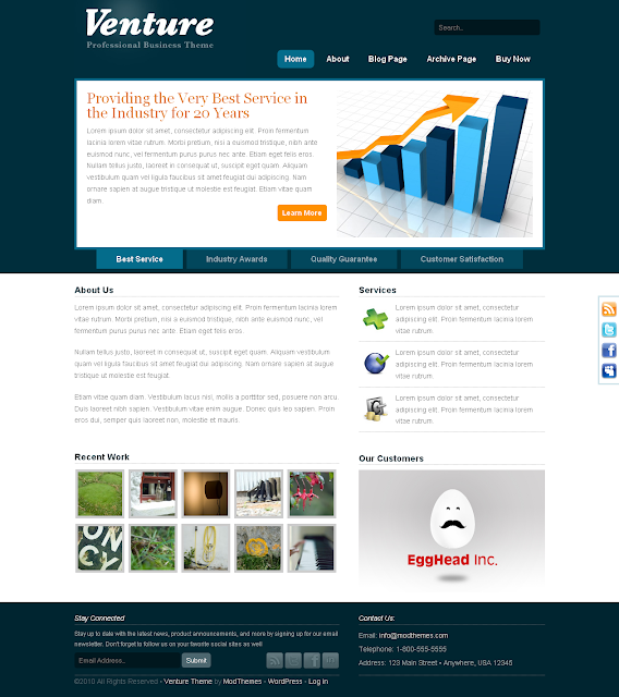 Venture Professional Business Wordpress Theme by ModThemes Free Download.