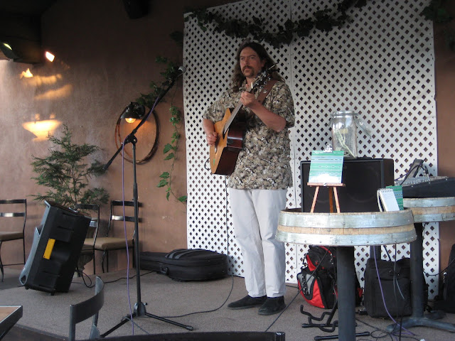 a bit groggy on stage at st clair bistro, albuquerque