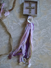 another one of my original designs...French hand dyed silk ribbon tossel necklace