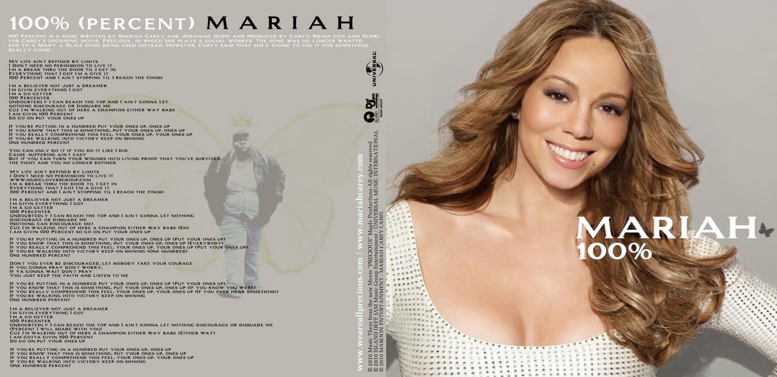 Mariah Carey - 100% " Visitem www.coversblog.com.br.