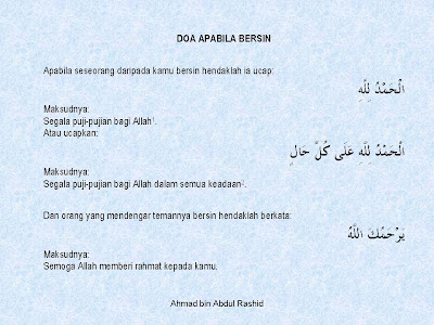 Jawapan Kepada Orang Lepas Bersin  malakowes