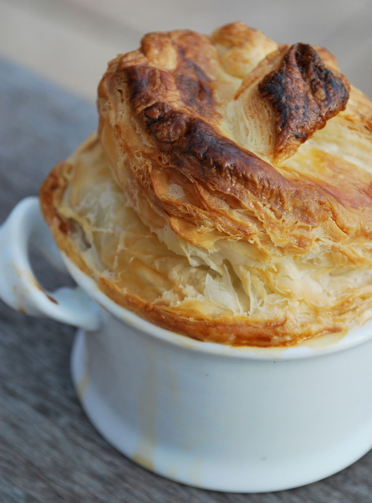 Scrumpdillyicious: Chicken Pot Pie with a Crown of Puff Pastry