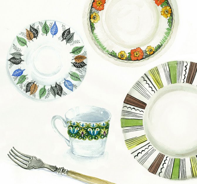 The Bowerbird Painting my secondhand crockery