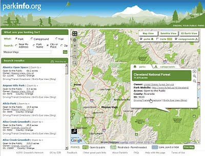 ParkInfo.org Map Parks