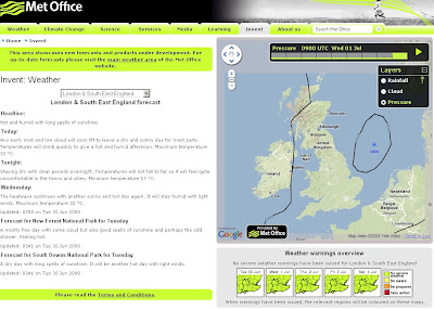 The Met Office Weather using Google Maps Isobars