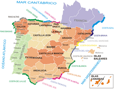 BLOG DE GEOGRAFÍA Profesor Pedro Oña: Las costas turísticas españolas