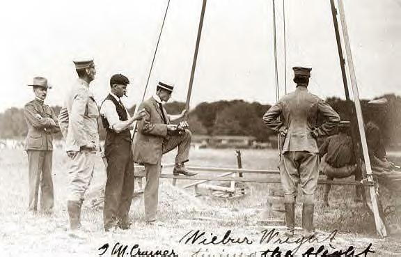 Wilbur Wright & G.M. Cramer, timing the flight, Ft. Myer, Va., 1909