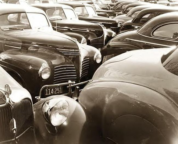 Cars in Lot. 1940s