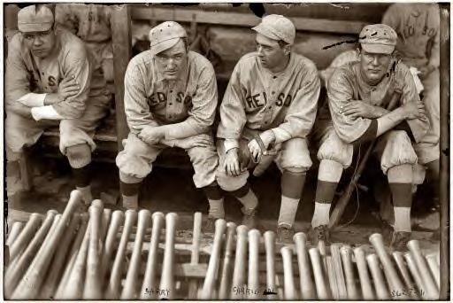 Babe Ruth, Bill Carrigan, Jack Barry and Vean Gregg, Boston Red Sox 1916