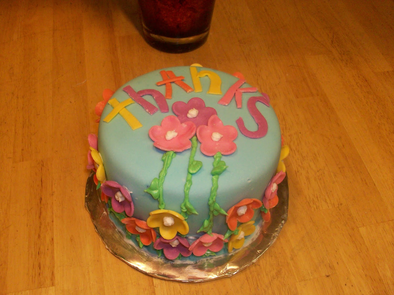 Cakes by Carla Thank You Fondant Flower Cake