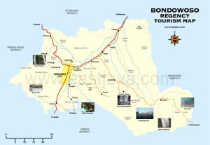 Route to Ijen Crater - Kawah Ijen Tourist Map peta kawah ijen