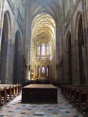 inside the St. Vitus Cathedral, Prague