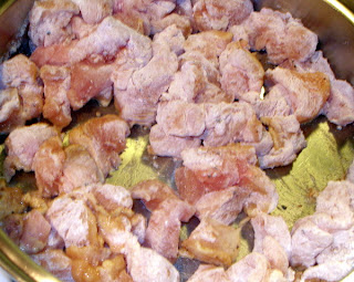 Chicken ravioli raw chicken in pan