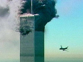 Flight 175 approaching the World Trade Center