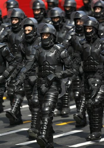 Police in Peru Parade in new Uniforms