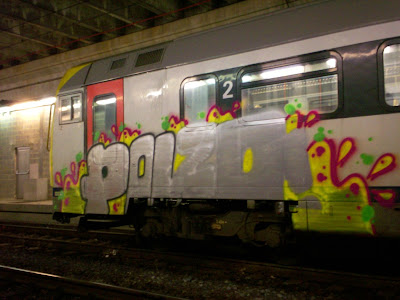 Unfinish train graffiti