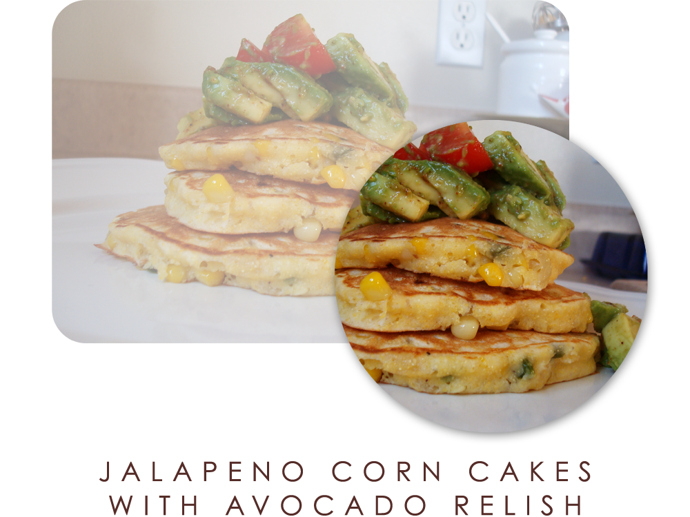 Rookie Cookie Jalapeno Corn Cakes with Avocado Relish