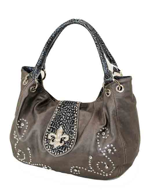 Crowned Purse N Ality New Purses 38 50 Grey Fleur De Lis Purse