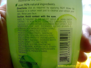 IN2IT Makeup Remover ingredients