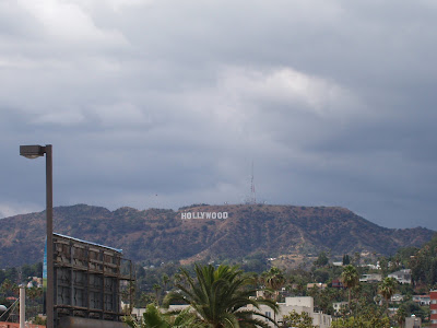 The Hollywood sign from the roof of The Home Depot, 5600 Sunset Blvd