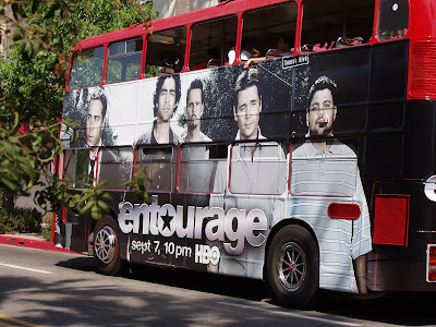 Entourage season 5 cast poster on bus in L.A.