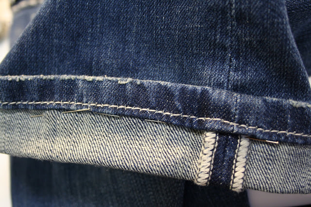 Hemming Jeans with original hem