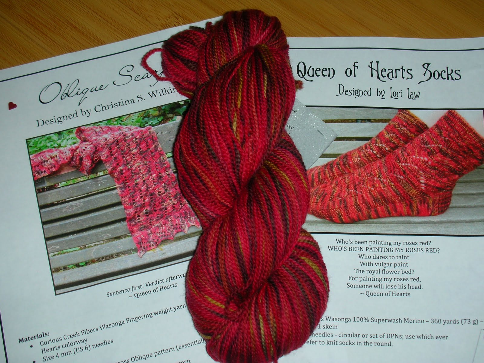 Happily Knitting Socks and Making Soap Queen of Hearts Woolgirl Kit