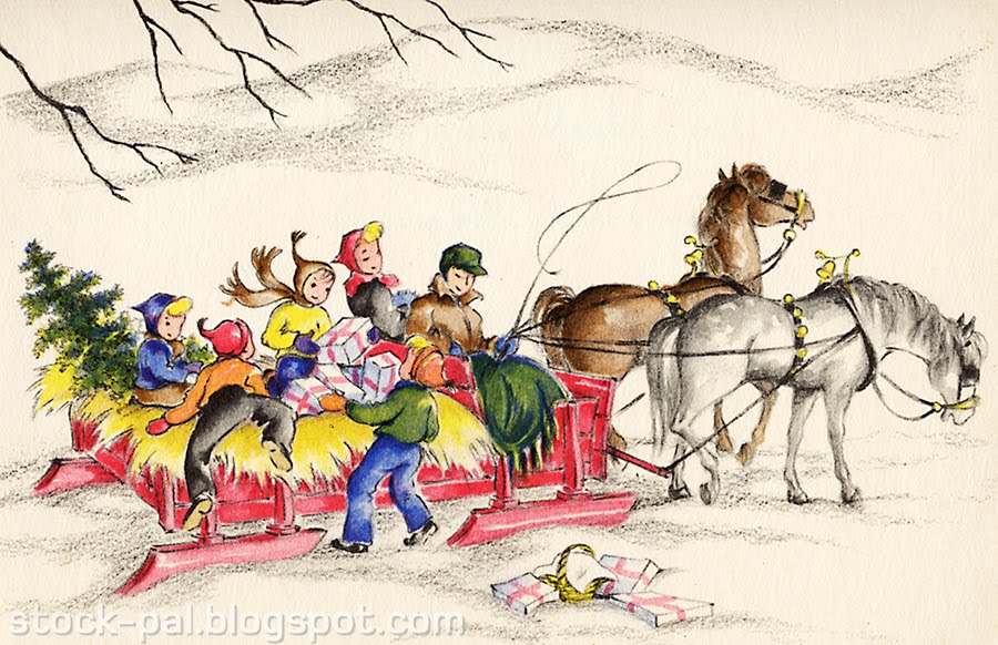 horse drawn sleigh clipart - photo #46