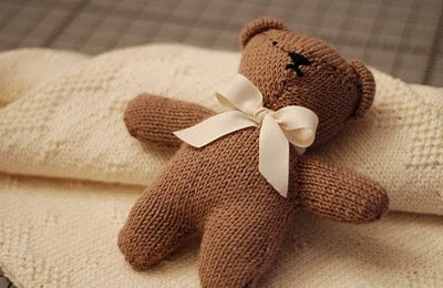 Bumble Bee Knits: Baby Blanket & Teddy Bear