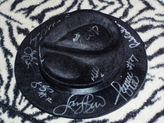 Larry Bird Blues Brothers hat with 2005 Pacers autos