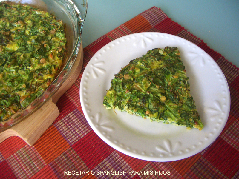 Recetario Spanglish para mis hijos Tortilla de espinacas/spinach