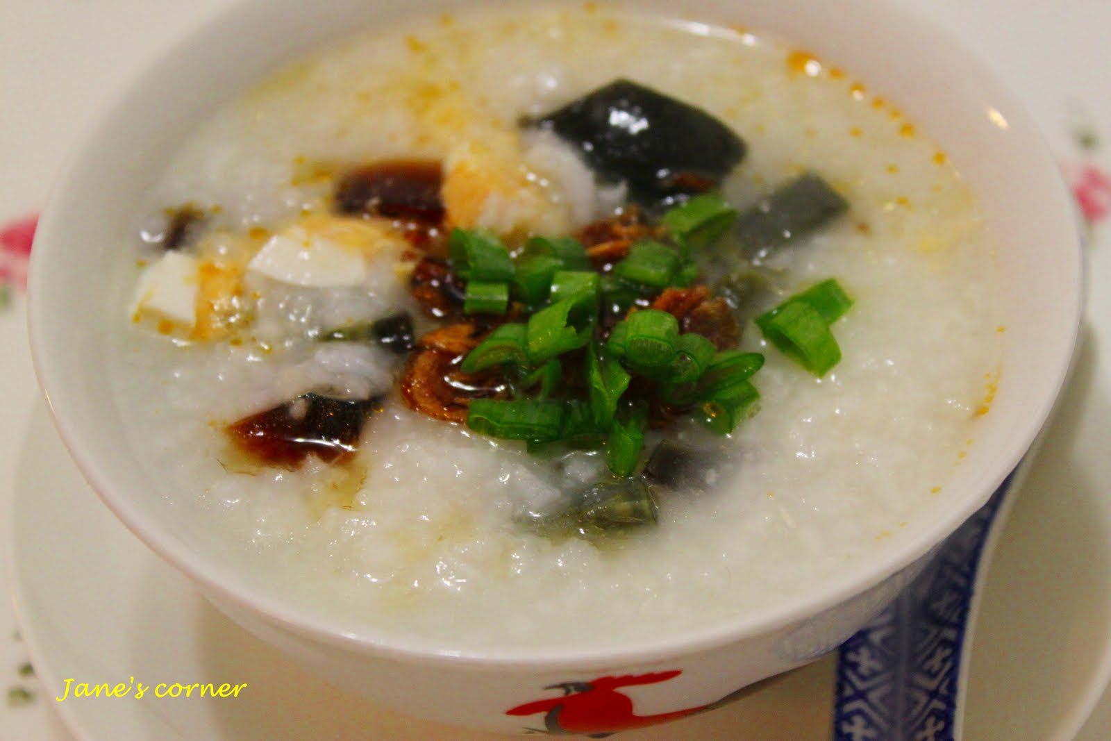 Jane's Corner Chicken & Century Eggs Congee