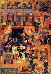 Fig. 39. A scene at the Ka’aba. Attendants removing the black cloth for a visit of a prince, attend