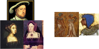Henry VIII, Catherine of Aragon, Anne Boleyn, Akhenaten, Nefertiti, Kiya
