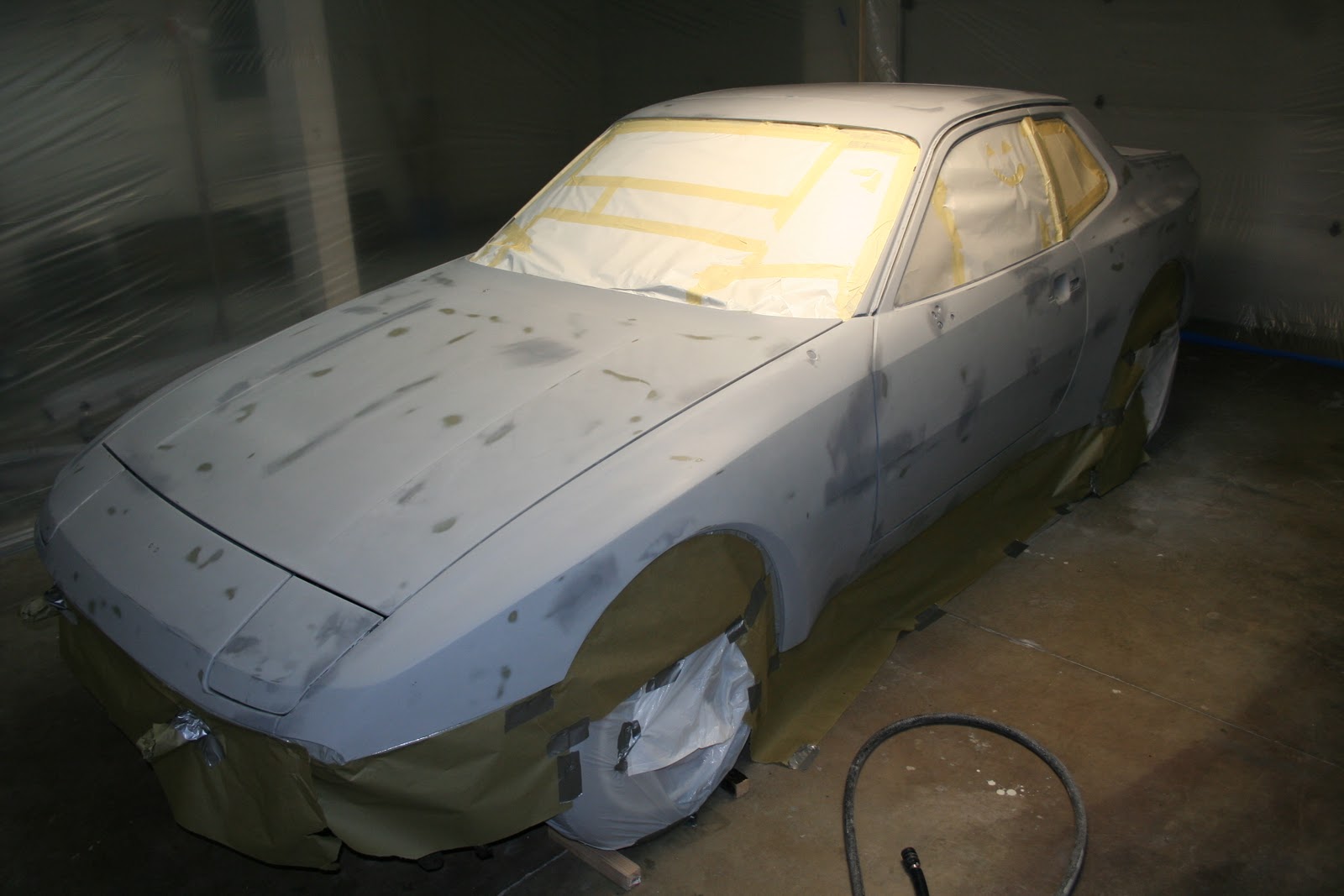 Repainting My 1983 Porsche 944: Masking the Porsche 944 for final paint