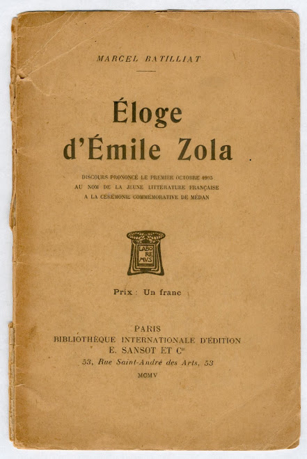 "  ÉLOGE - d'Émile Zola  "  Marcel Batillat