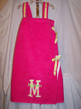 Swimsuit towel cover up with velcro and ribbon closure