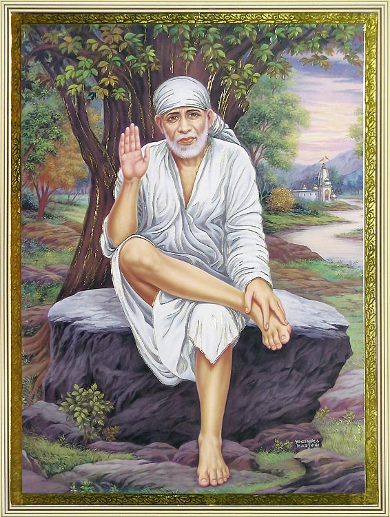 Shirdi Sai Baba Happy Holi High Resolution Wallpaper for Download from