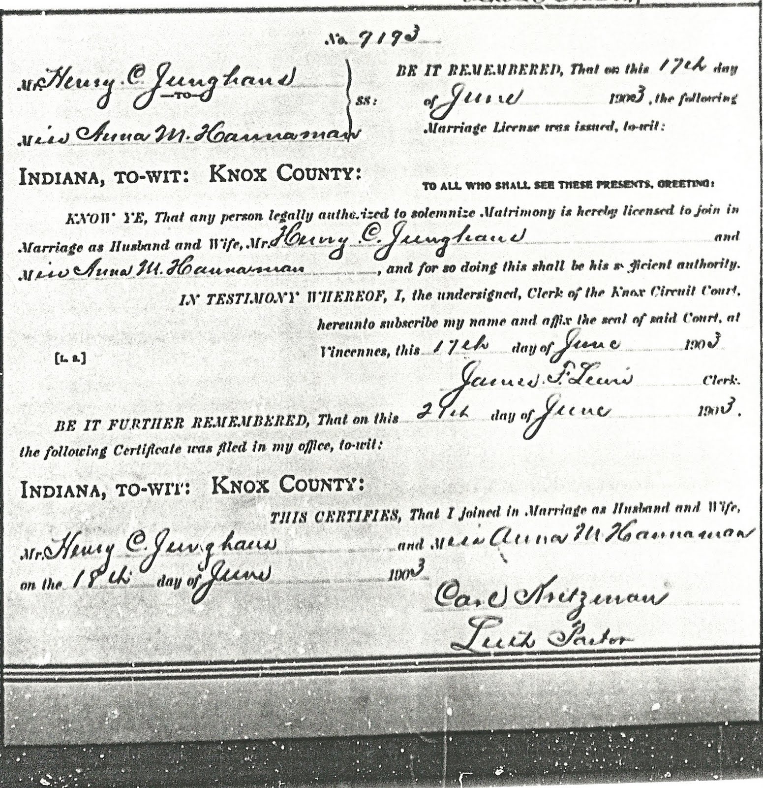 marriage certificate indiana