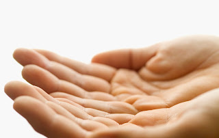 Clean hands outstretched open palms