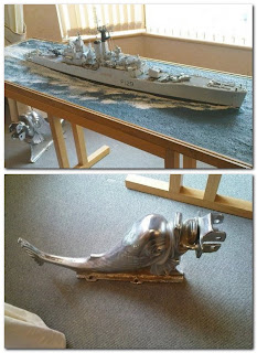HMS Rhyl scale model & bell support