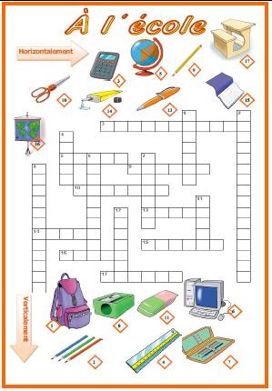 Savoir-Faire: À L´ÉCOLE - MOTS CROISÉS