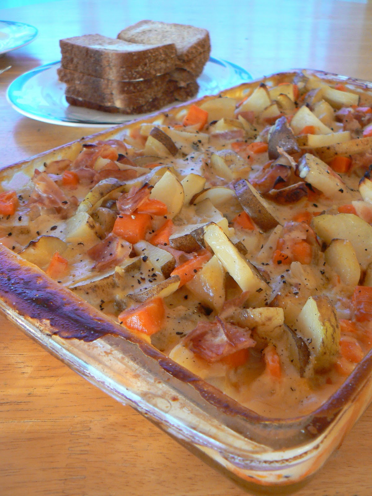 MIH Recipe Blog Remember my Mom's Potato, Ham and Carrot Casserole?